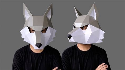 3d printed wolf mask|3d wolf mask template free.